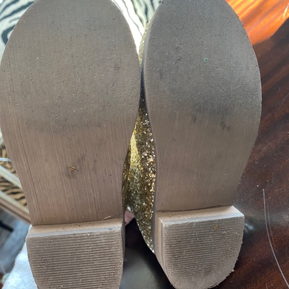 Joyfolie Kaitlin Gold Glitter Ankle Boots 8T - Picture 6 of 7